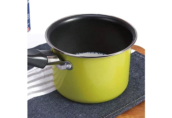 green mini milk pan with lid